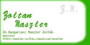 zoltan maszler business card